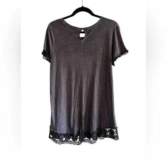 Soft Surroundings Seamoda Short Sleeve Skirt Ruched Oil
Wash Tunic-purple - Picture 8 of 13